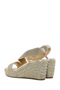 صندل زنانه طلایی بافت‌دار لژدار اسپادریل دری مد