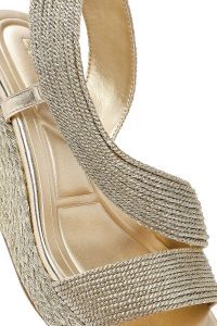 صندل زنانه طلایی بافت‌دار لژدار اسپادریل دری مد