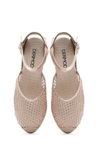 صندل زنانه طلایی بنددار لژدار اسپادریل دری مد