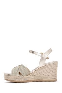 صندل زنانه طلایی بندی لژدار متالیک اسپادریل دری مد