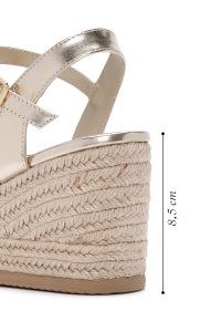 صندل زنانه طلایی بندی لژدار متالیک اسپادریل دری مد