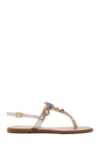 صندل زنانه طلایی نگین‌دار انگشتی دری مد