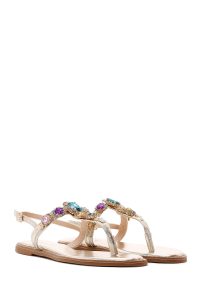 صندل زنانه طلایی نگین‌دار انگشتی دری مد