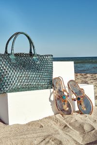 صندل زنانه طلایی نگین‌دار انگشتی دری مد