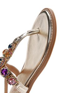 صندل زنانه طلایی نگین‌دار انگشتی دری مد