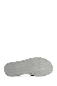 صندل زنانه طوسی چرم بندی راحتی دری مد