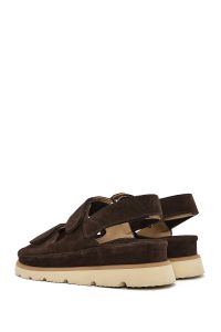 صندل زنانه قهوه‌ای جیر دوبند دری مد