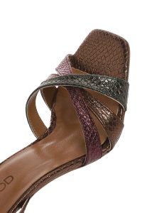 صندل زنانه مسی مچی بنددار پاشنه‌بلند نازک طرح‌دار دری مد