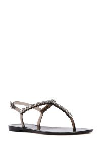 صندل زنانه مشکی انگشتی نگین‌دار ژله‌ای دری مد