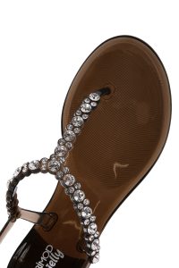 صندل زنانه مشکی انگشتی نگین‌دار ژله‌ای دری مد