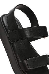 صندل زنانه مشکی با زیره ضخیم دری مد