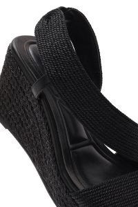 صندل زنانه مشکی بافت‌دار لژدار اسپادریل دری مد