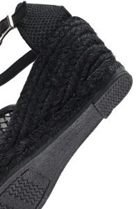 صندل زنانه مشکی بنددار لژدار اسپادریل دری مد