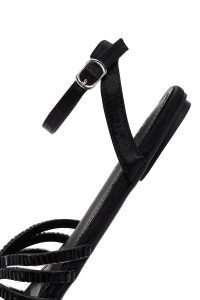 صندل زنانه مشکی بندی نگین‌دار دری مد