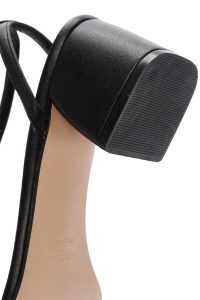 صندل زنانه مشکی بندی پاشنه پهن دری مد