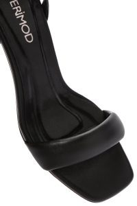 صندل زنانه مشکی بندی پاشنه پهن دری مد