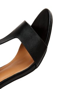 صندل زنانه مشکی بندی پاشنه‌بلند ضخیم دری مد