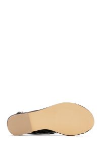 صندل زنانه مشکی بندی پشت‌باز انگشتی دری مد