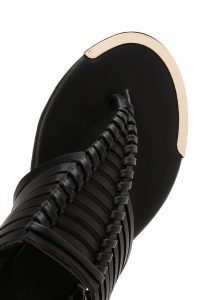 صندل زنانه مشکی بندی پشت‌باز انگشتی دری مد