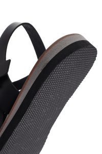 صندل زنانه مشکی بندی چرمی دری مد