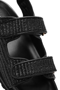 صندل زنانه مشکی بندی کنفی دری مد