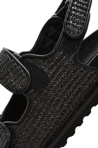 صندل زنانه مشکی بندی کنفی دری مد