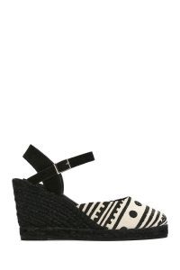 صندل زنانه مشکی طرح‌دار لژدار اسپادریل دری مد