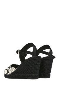 صندل زنانه مشکی طرح‌دار لژدار اسپادریل دری مد