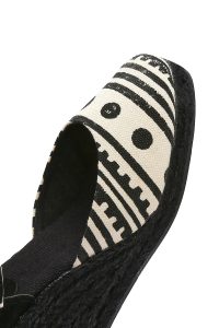 صندل زنانه مشکی طرح‌دار لژدار اسپادریل دری مد