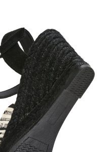 صندل زنانه مشکی طرح‌دار لژدار اسپادریل دری مد