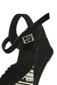 صندل زنانه مشکی طرح‌دار لژدار اسپادریل دری مد