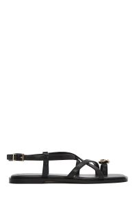 صندل زنانه مشکی لای‌انگشتی سگک‌دار دری مد