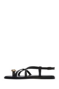 صندل زنانه مشکی لای‌انگشتی سگک‌دار دری مد