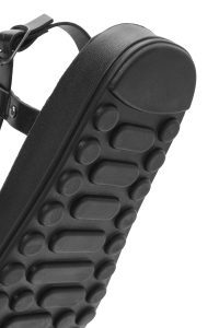 صندل زنانه مشکی متالیک با زیره ضخیم دری مد