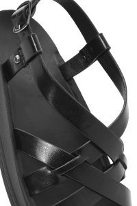 صندل زنانه مشکی متالیک با زیره ضخیم دری مد