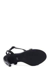 صندل زنانه مشکی مچی سگک‌دار پاشنه‌بلند نازک دری مد