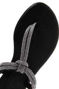 صندل زنانه مشکی نگین‌دار انگشتی دری مد