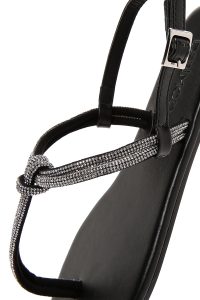 صندل زنانه مشکی نگین‌دار انگشتی دری مد