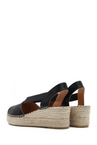 صندل زنانه مشکی پاشنه لژ چرم دری مد