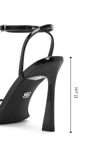 صندل زنانه مشکی پاشنه نازک بلند بنددار دری مد