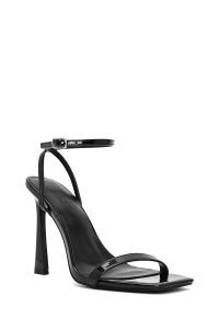 صندل زنانه مشکی پاشنه نازک بلند بنددار دری مد