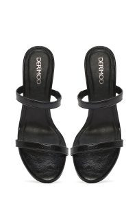 صندل زنانه مشکی پاشنه‌ضخیم دری مد