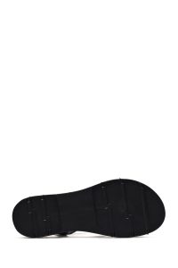 صندل زنانه مشکی چرم بنددار دری مد