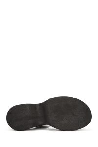 صندل زنانه مشکی چرم تخت ضخیم دری مد