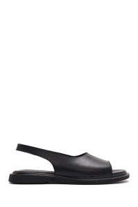 صندل زنانه مشکی چرم دری مد