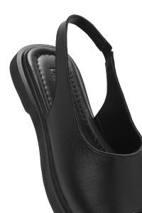 صندل زنانه مشکی چرم دری مد