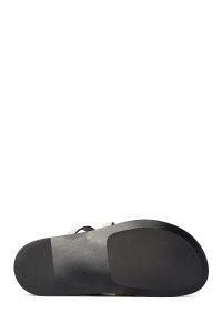 صندل زنانه مشکی چرم سگک‌دار دری مد