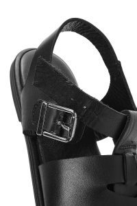 صندل زنانه مشکی چرم سگک‌دار دری مد