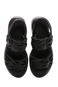 صندل زنانه مشکی کفی ضخیم دری مد