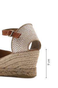 صندل زنانه نارنجی چرم و جیر بنددار لژدار اسپادریل دری مد